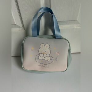 Kawaii Pastel Japanese Bunny Print Women's Cosmetic Bag